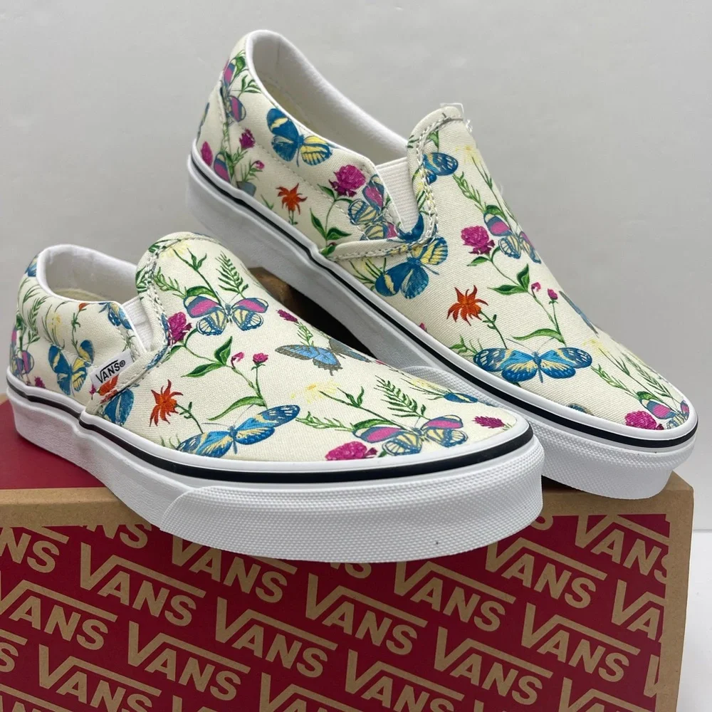 Vans Men’s Classic Slip-On
Butterfly Floral Marshmallow Sneakers 
VN0A5AO8UC0 - Picture 12 of 16